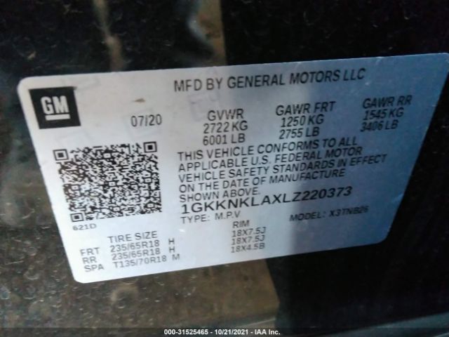 Photo 8 VIN: 1GKKNKLAXLZ220373 - GMC ACADIA 