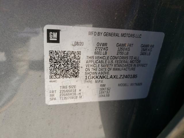 Photo 9 VIN: 1GKKNKLAXLZ240185 - GMC ACADIA SLE 