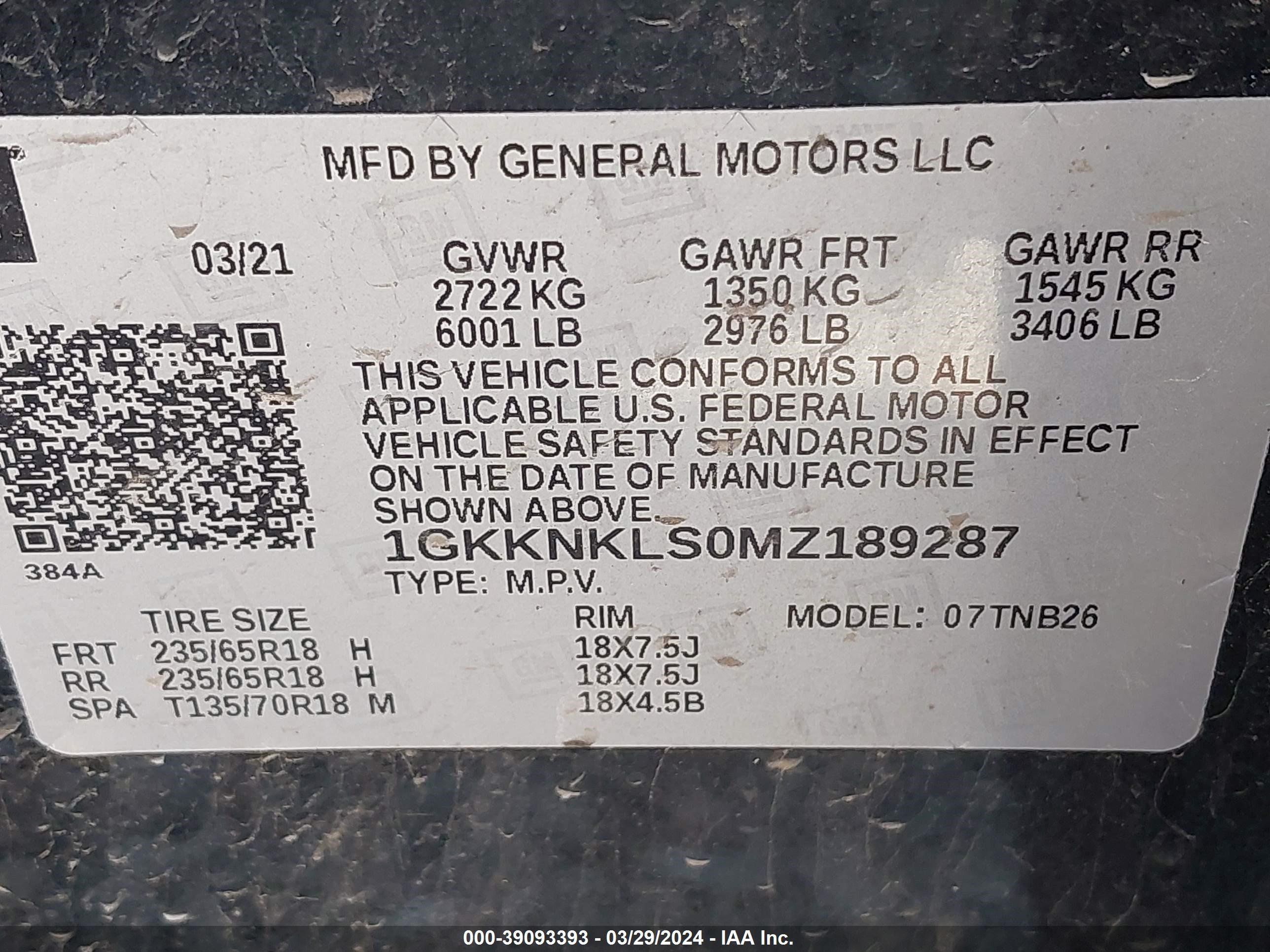 Photo 8 VIN: 1GKKNKLS0MZ189287 - GMC ACADIA 