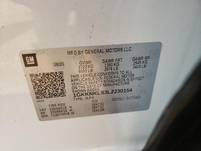 Photo 9 VIN: 1GKKNKLS3LZ230154 - GMC ACADIA SLE 