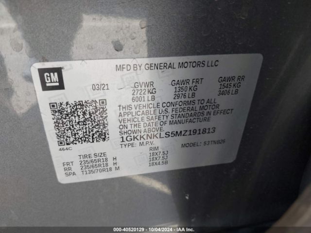 Photo 8 VIN: 1GKKNKLS5MZ191813 - GMC ACADIA 