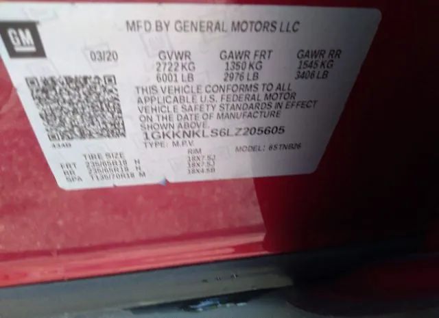 Photo 8 VIN: 1GKKNKLS6LZ205605 - GMC ACADIA 