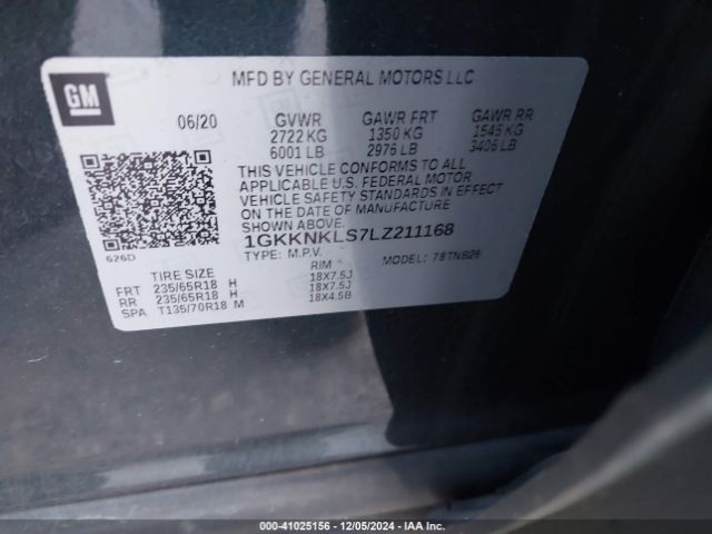 Photo 8 VIN: 1GKKNKLS7LZ211168 - GMC ACADIA 