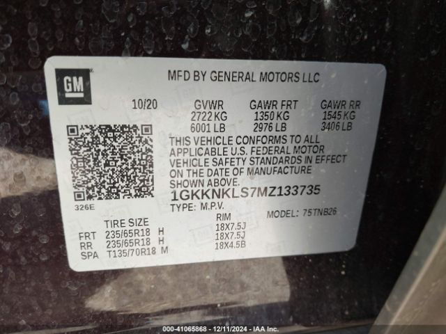 Photo 8 VIN: 1GKKNKLS7MZ133735 - GMC ACADIA 