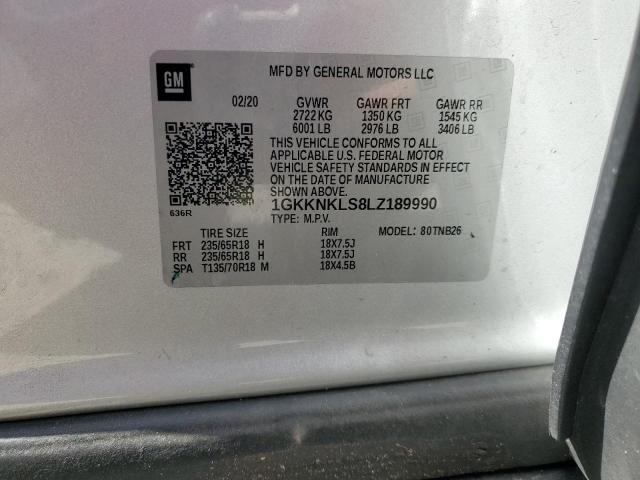 Photo 12 VIN: 1GKKNKLS8LZ189990 - GMC ACADIA SLE 