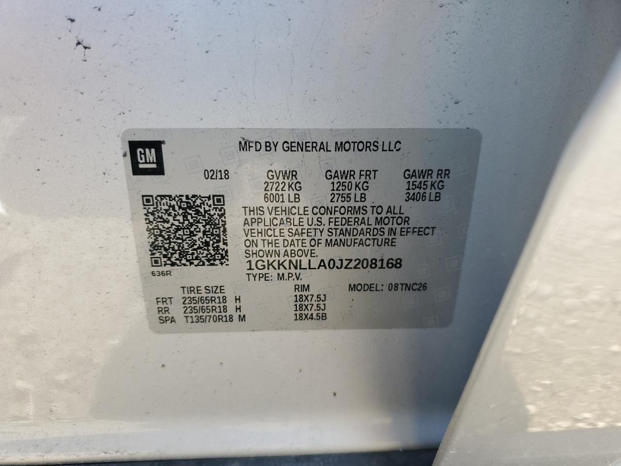 Photo 11 VIN: 1GKKNLLA0JZ208168 - GMC ACADIA 