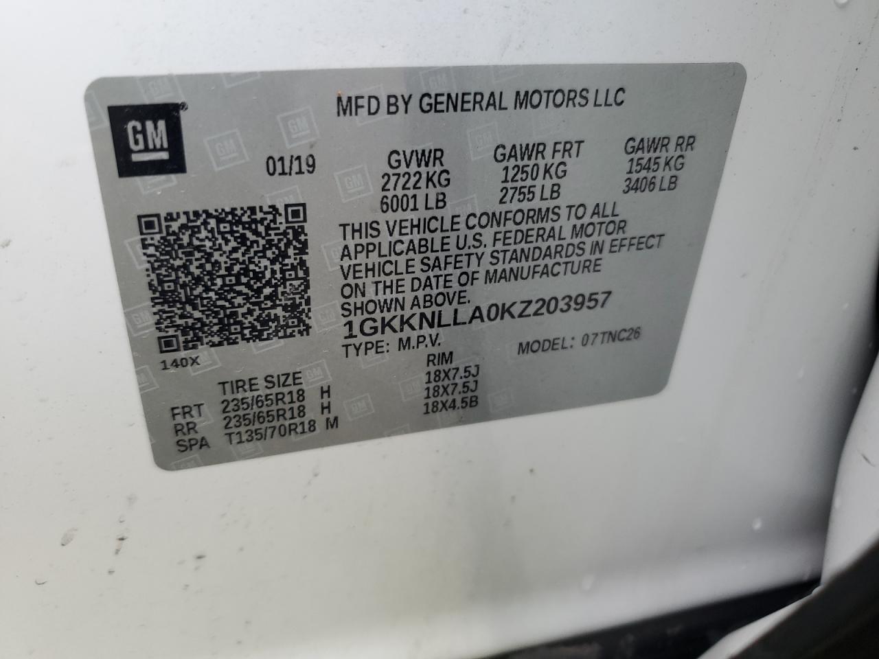 Photo 12 VIN: 1GKKNLLA0KZ203957 - GMC ACADIA 