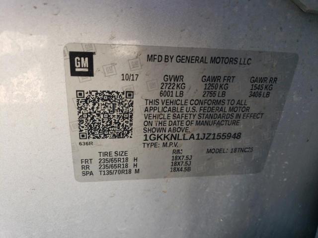 Photo 12 VIN: 1GKKNLLA1JZ155948 - GMC ACADIA SLE 