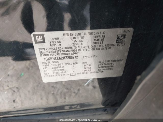 Photo 8 VIN: 1GKKNLLA2HZ280242 - GMC ACADIA 