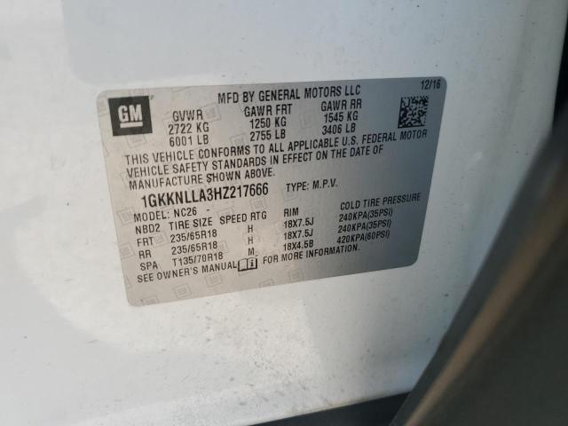 Photo 11 VIN: 1GKKNLLA3HZ217666 - GMC ACADIA SLE 