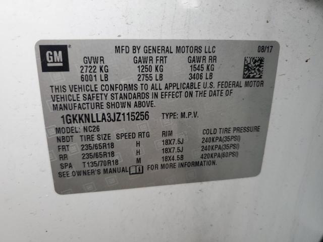 Photo 13 VIN: 1GKKNLLA3JZ115256 - GMC ACADIA SLE 