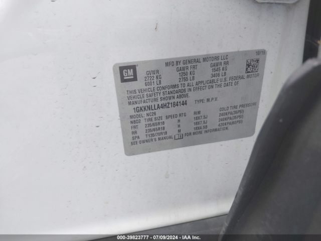 Photo 8 VIN: 1GKKNLLA4HZ184144 - GMC ACADIA 