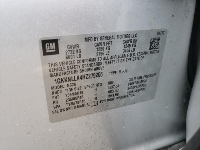 Photo 9 VIN: 1GKKNLLA4HZ279206 - GMC ACADIA SLE 