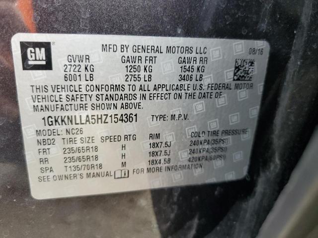 Photo 12 VIN: 1GKKNLLA5HZ154361 - GMC ACADIA SLE 