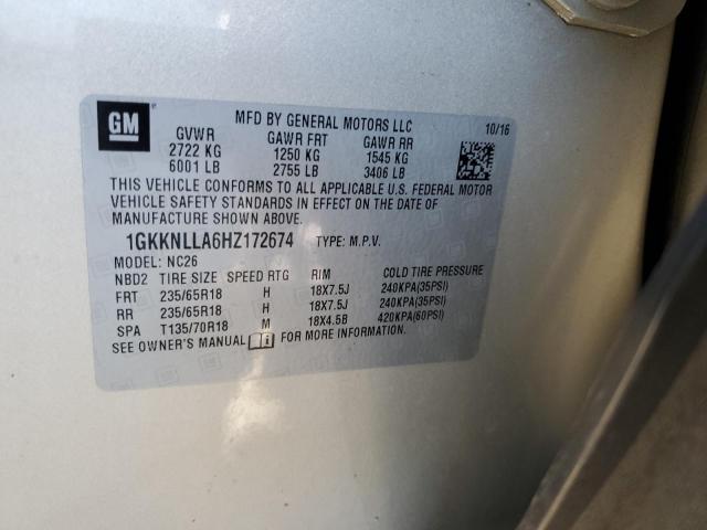 Photo 13 VIN: 1GKKNLLA6HZ172674 - GMC ACADIA SLE 