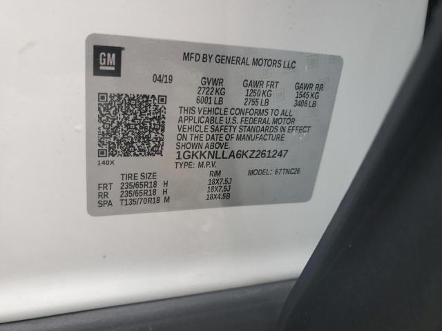 Photo 12 VIN: 1GKKNLLA6KZ261247 - GMC ACADIA SLE 