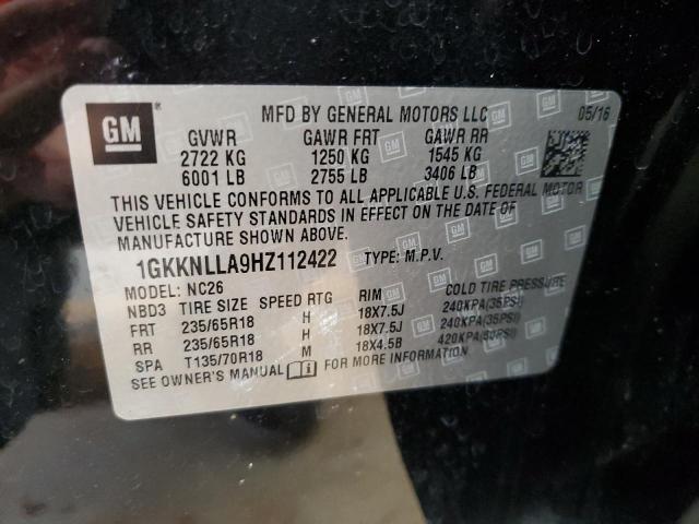 Photo 11 VIN: 1GKKNLLA9HZ112422 - GMC ACADIA SLE 