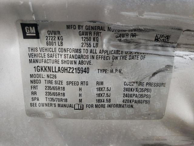 Photo 12 VIN: 1GKKNLLA9HZ215940 - GMC ACADIA SLE 