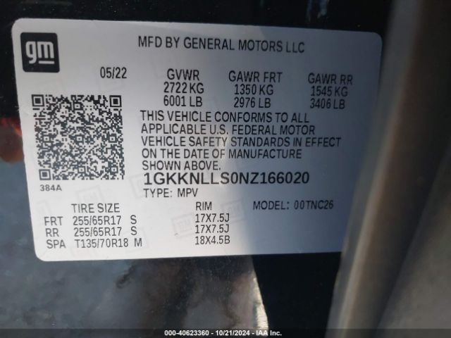 Photo 8 VIN: 1GKKNLLS0NZ166020 - GMC ACADIA 