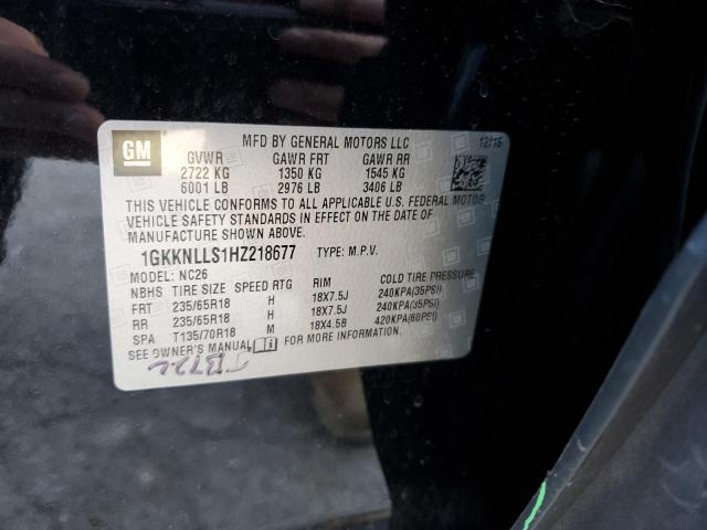 Photo 9 VIN: 1GKKNLLS1HZ218677 - GMC ACADIA SLE 