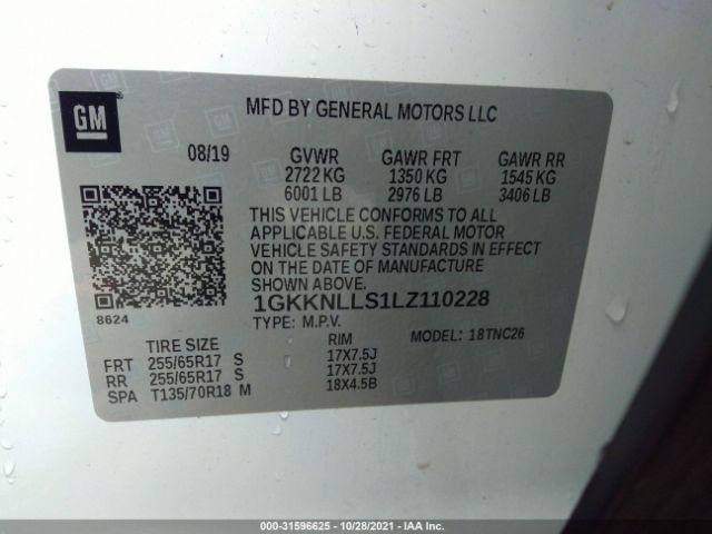 Photo 8 VIN: 1GKKNLLS1LZ110228 - GMC ACADIA 