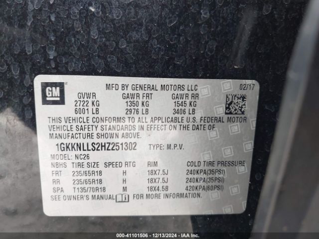 Photo 8 VIN: 1GKKNLLS2HZ251302 - GMC ACADIA 