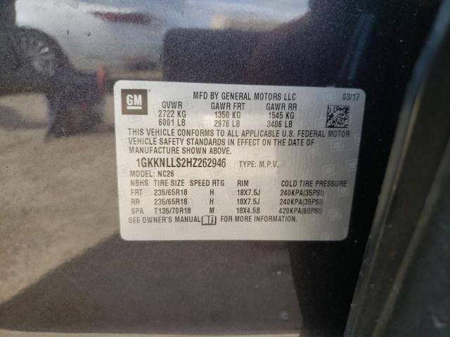 Photo 9 VIN: 1GKKNLLS2HZ262946 - GMC ACADIA SLE 