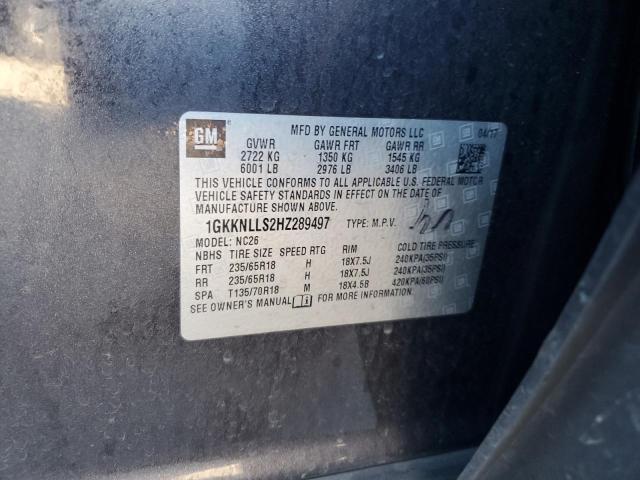 Photo 12 VIN: 1GKKNLLS2HZ289497 - GMC ACADIA SLE 