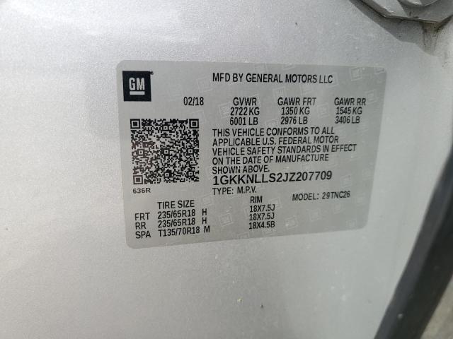 Photo 12 VIN: 1GKKNLLS2JZ207709 - GMC ACADIA SLE 