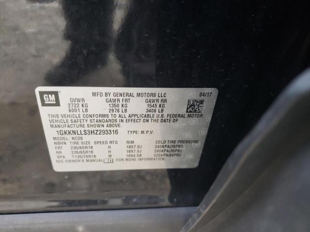 Photo 11 VIN: 1GKKNLLS3HZ293316 - GMC ACADIA SLE 