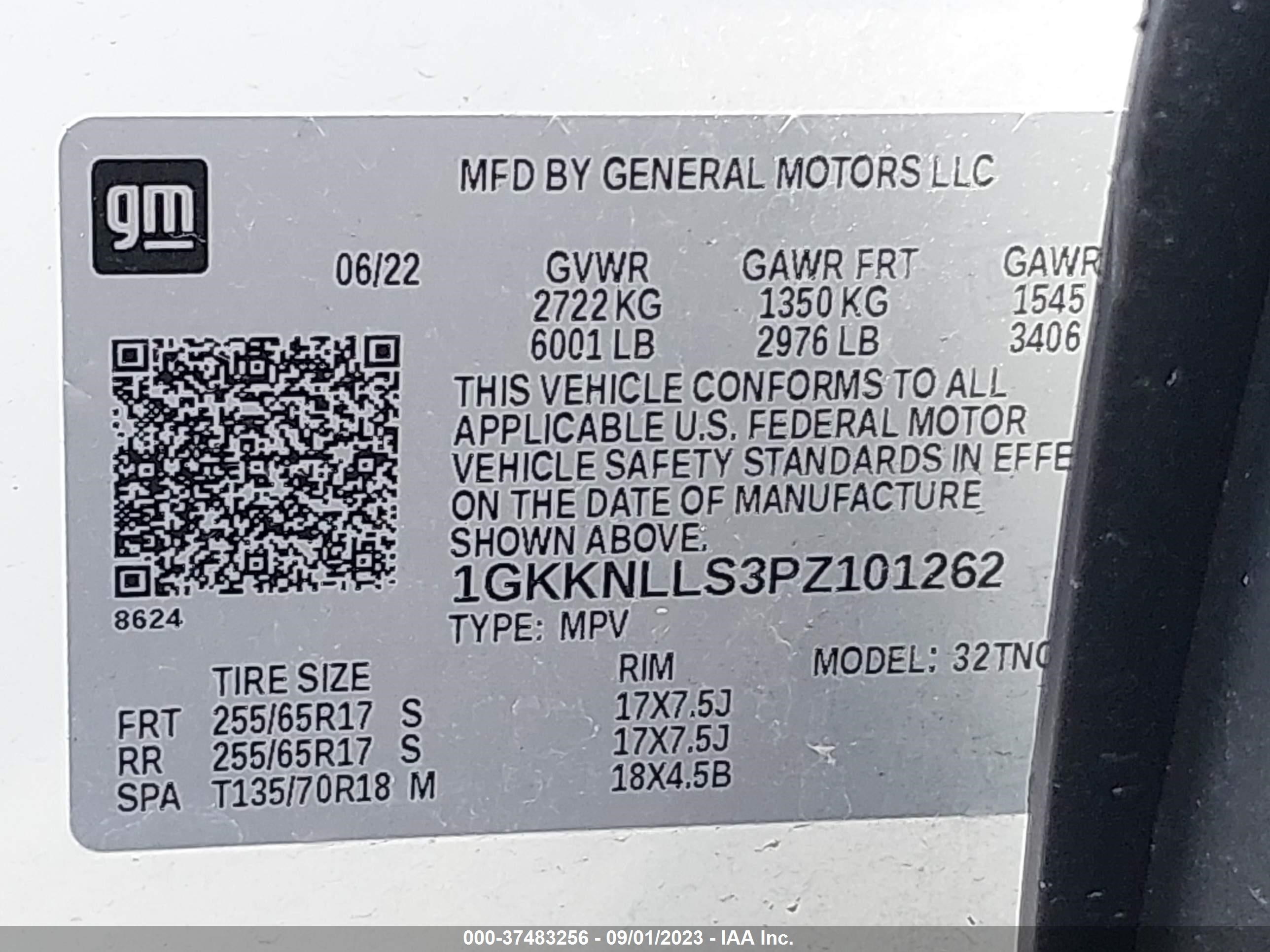 Photo 8 VIN: 1GKKNLLS3PZ101262 - GMC ACADIA 