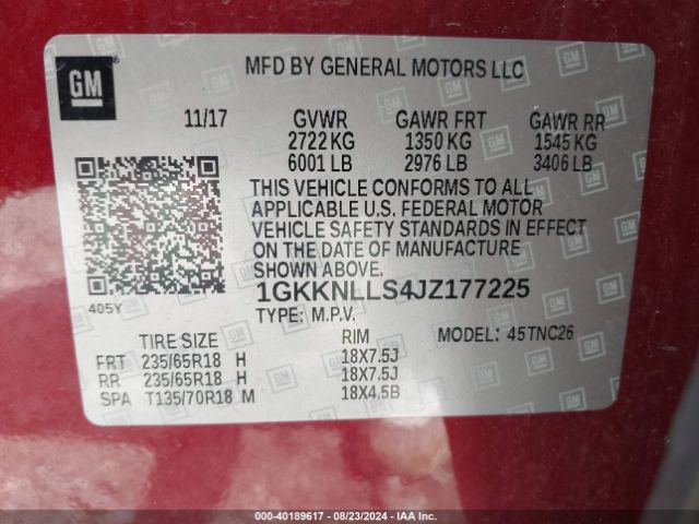 Photo 8 VIN: 1GKKNLLS4JZ177225 - GMC ACADIA 