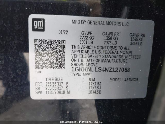 Photo 8 VIN: 1GKKNLLS4NZ127088 - GMC ACADIA 