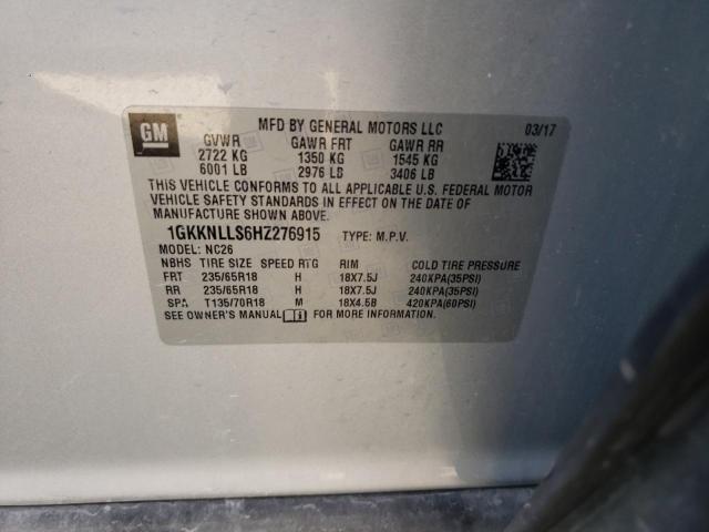 Photo 9 VIN: 1GKKNLLS6HZ276915 - GMC ACADIA SLE 