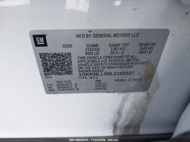 Photo 8 VIN: 1GKKNLLS6LZ192327 - GMC ACADIA 