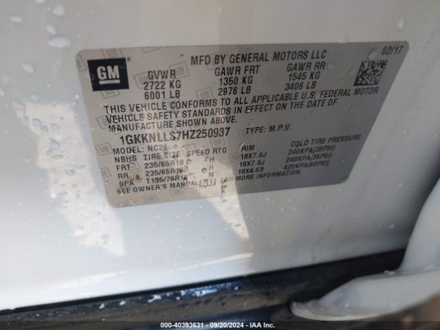 Photo 8 VIN: 1GKKNLLS7HZ250937 - GMC ACADIA 