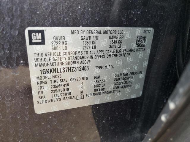 Photo 12 VIN: 1GKKNLLS7HZ312403 - GMC ACADIA SLE 