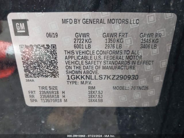 Photo 8 VIN: 1GKKNLLS7KZ290930 - GMC ACADIA 