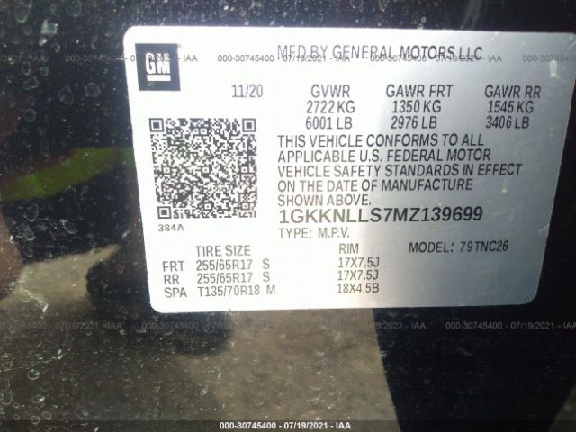 Photo 8 VIN: 1GKKNLLS7MZ139699 - GMC ACADIA 