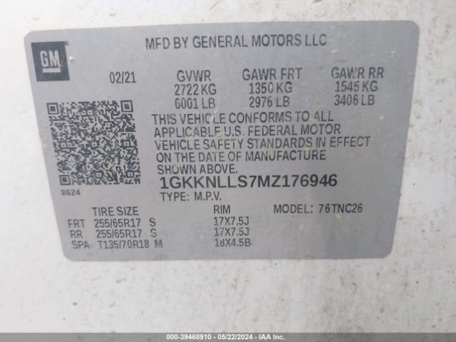 Photo 8 VIN: 1GKKNLLS7MZ176946 - GMC ACADIA 