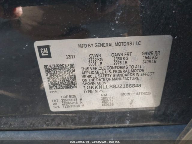 Photo 8 VIN: 1GKKNLLS8JZ186848 - GMC ACADIA 