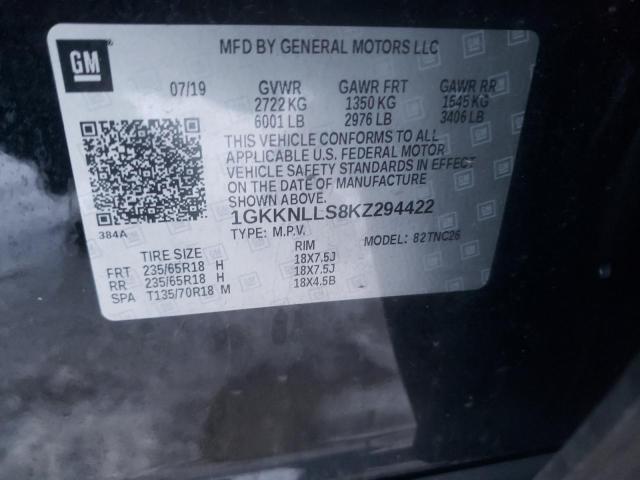 Photo 9 VIN: 1GKKNLLS8KZ294422 - GMC ACADIA SLE 