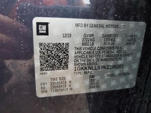 Photo 13 VIN: 1GKKNLLS9KZ190201 - GMC ACADIA SLE 