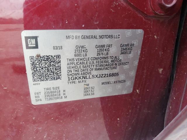 Photo 12 VIN: 1GKKNLLSXJZ216805 - GMC ACADIA SLE 