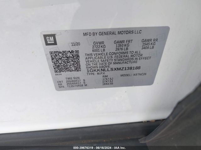 Photo 8 VIN: 1GKKNLLSXMZ138188 - GMC ACADIA 