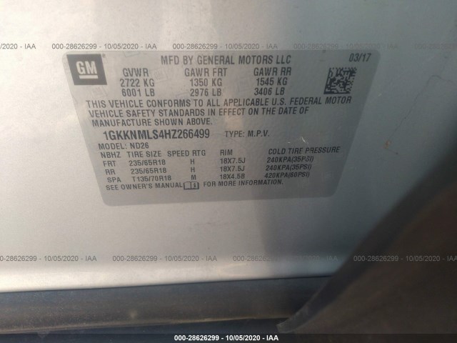 Photo 8 VIN: 1GKKNML24HZ266499 - GMC ACADIA 