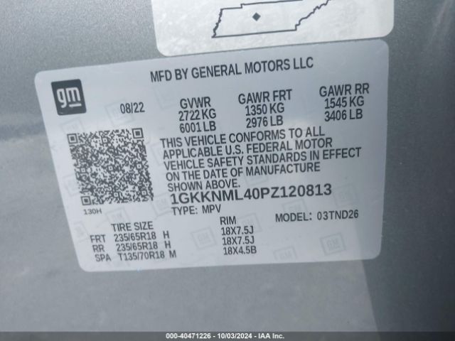 Photo 8 VIN: 1GKKNML40PZ120813 - GMC ACADIA 