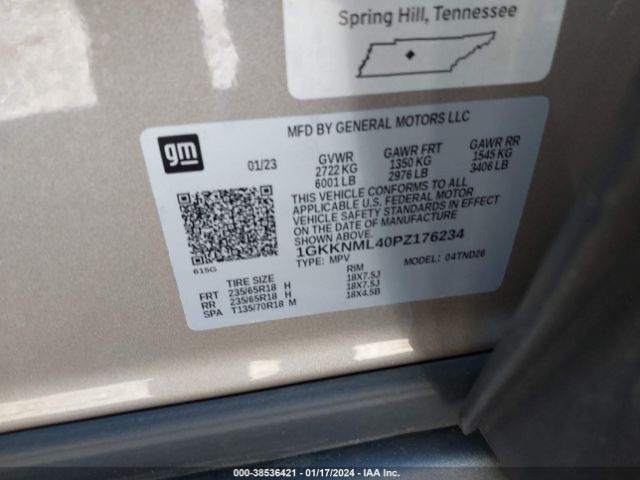 Photo 8 VIN: 1GKKNML40PZ176234 - GMC ACADIA 