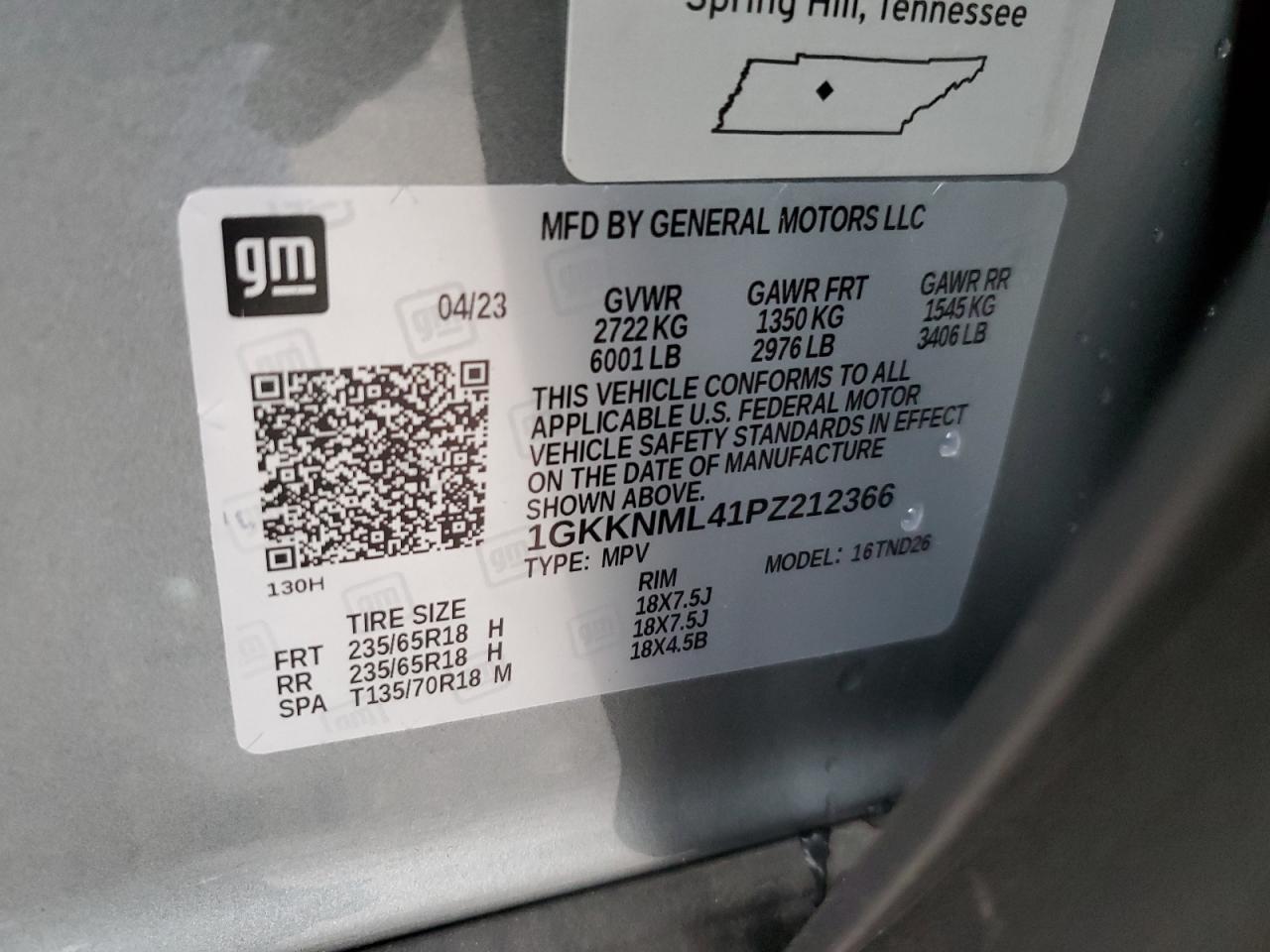 Photo 13 VIN: 1GKKNML41PZ212366 - GMC ACADIA 