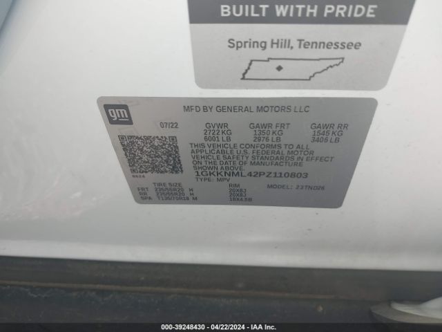 Photo 8 VIN: 1GKKNML42PZ110803 - GMC ACADIA 